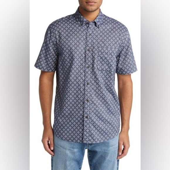 Faherty Tropical Printed Organic Cotton-Poplin Shirt Size Medium - Picture 1 of 5